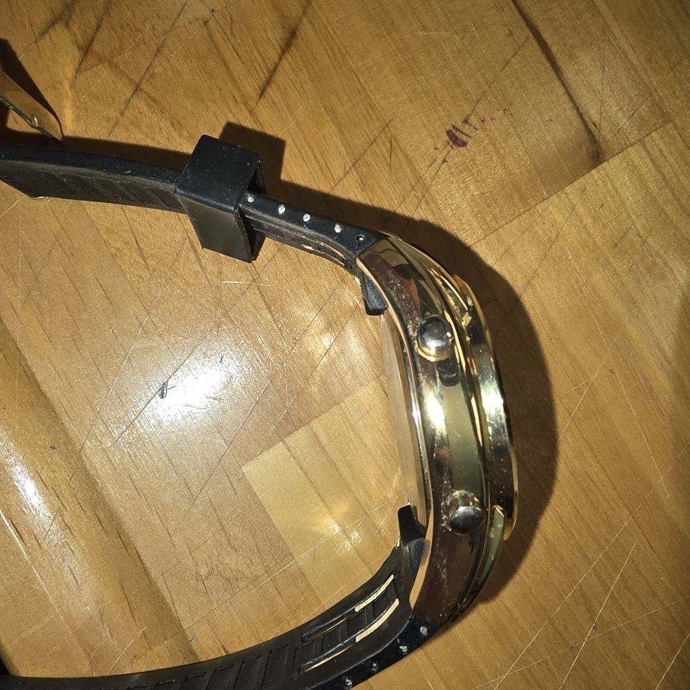 Gold-Tone Sharp Digital Sport Watch with Black Band - Picture 5 of 8